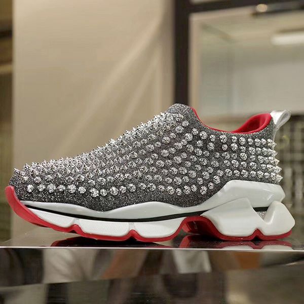 

2019 new rivet couple men and women shoes thick bottom shock absorption sports simple low help running training a pedal shoes tide, Black