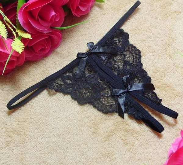 

tulle lace thong crotch open transparent buttock temptation t pants, Red;black