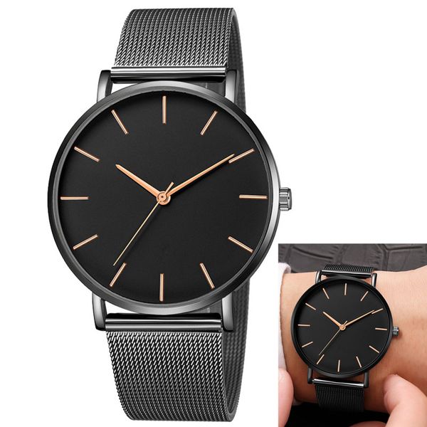 

2019 women watches watch men mesh ultra-thin stainless steel quartz wrist watch men clock reloj hombre relogio masculino, Slivery;brown