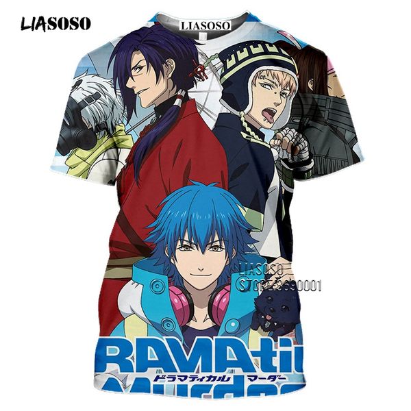 

liasoso 3d print japan anime dramatical murder men's t-shirt koujaku seragaki aoba noiz t shirt casual shirt fitness, White;black