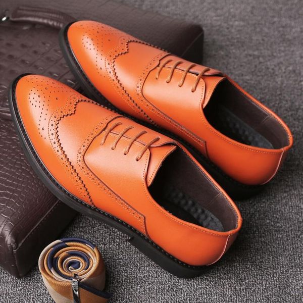 

2019 new arrival men shoes leisure men wedding round toe lace-up boots business shoes square heel size 38-44 91205, Black