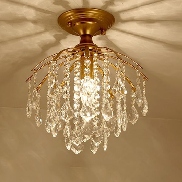 

modern simple crystal ceiling light plafonnier e27 led 110v/220v ceiling lamp for living room bedroom restaurant hallway study l