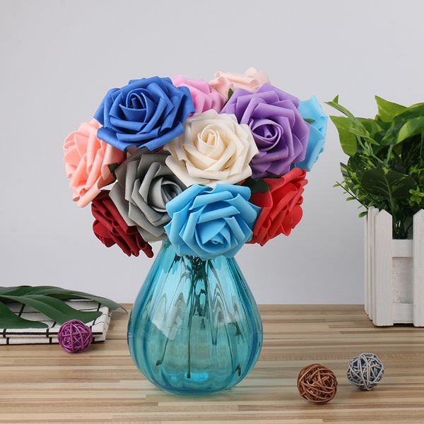 

50pcs 0.26ft pe foam rose artificial flower bouquet for wedding home decoration diy party gift box crafting table