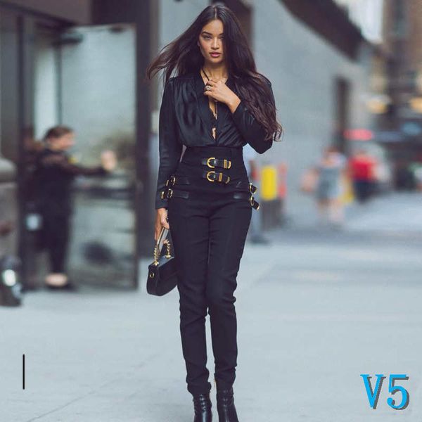 

womens fashion pants 2019 new spring and summer new fashion tight pant street style metallic high waist trousers for femalev5, Black;white