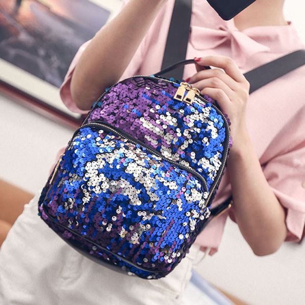 

hool bag mochila sequins travel satchel notebook backpacks bags rucksack