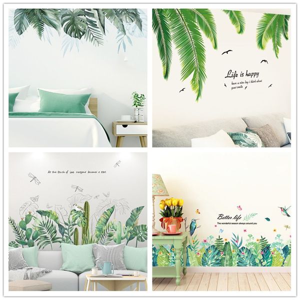 

shijuekongjian] творческие листы дерева стены стикеры сделай сам пвх табличка завод листьевой стена для гостиной спальни украшения дома