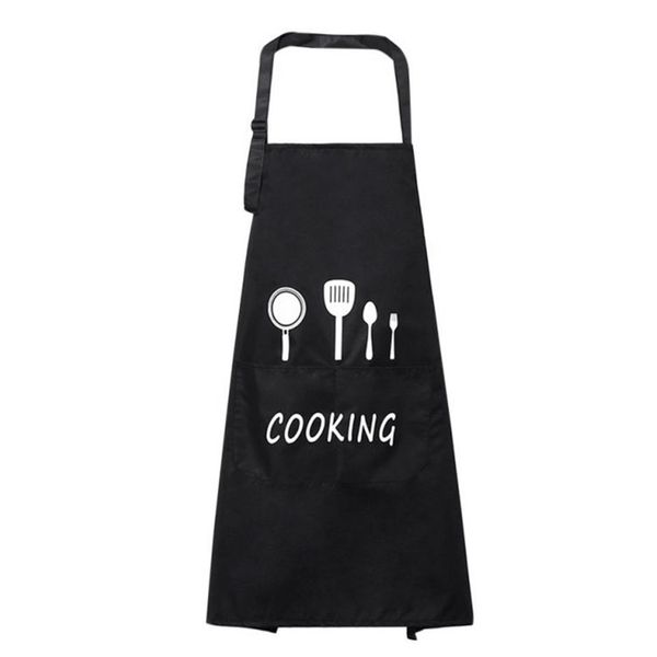 

nordic style apron knife and fork print brief water and oil proof apron kitchen restaurant cooking bib aprons with pocket