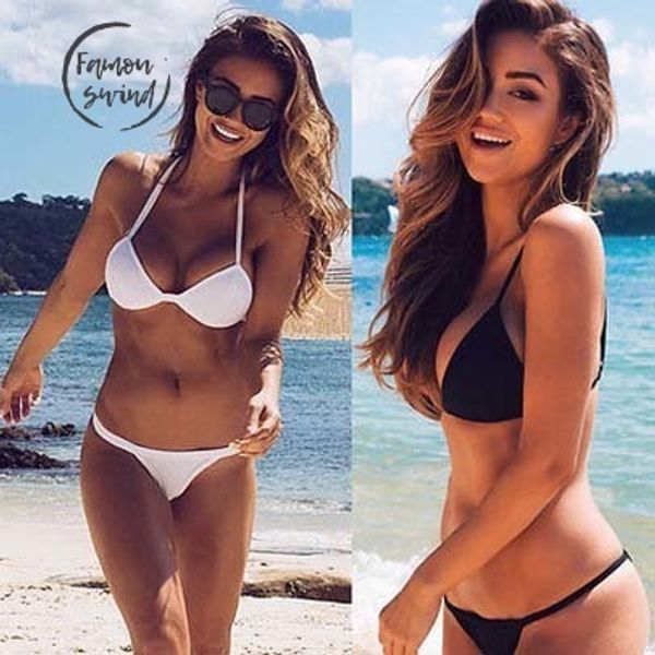 

women bandage swimwear set push up women swimsuit bathing suit white black bikini xl drop shipping