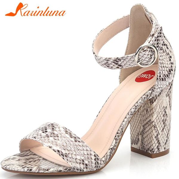 

karin new fashion square high heels summer sandals women shoes buckle strap mix color office lady shoes woman sandals, Black