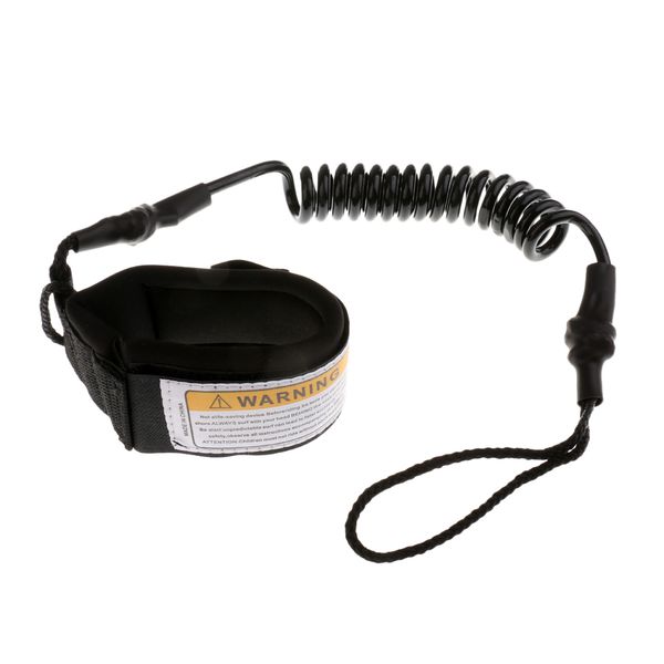 

surfboard longboard leash 5' coiled stand-up paddle board leash sup - black