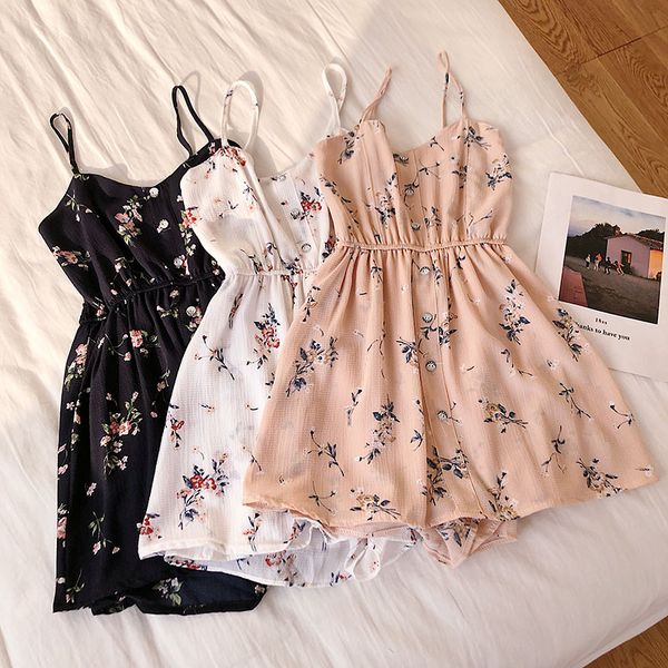

skoonheid sleeveless floral women jumpsuits summer beach wide leg overalls fashion korean playsuits bohemian print strap rompers, Black;white