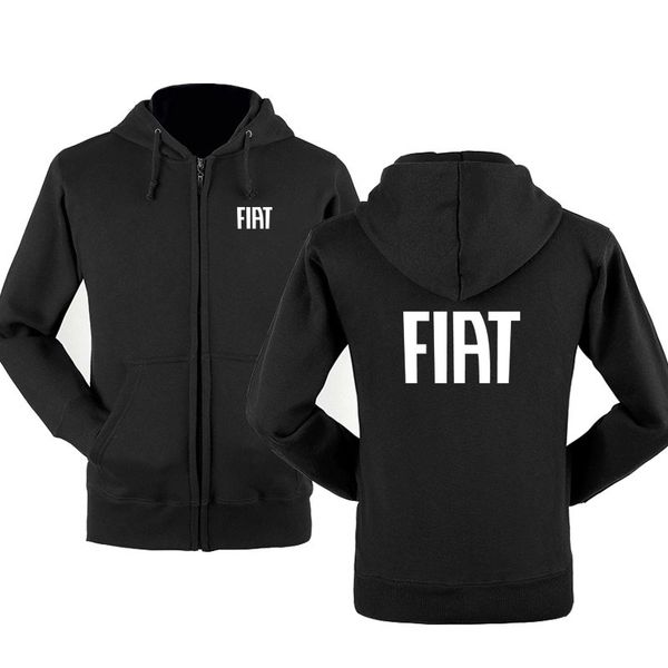 

spring & autumn fiat logo zipper hoodies outerwear male casual coat zipper hoodies &sweatshirts, Black