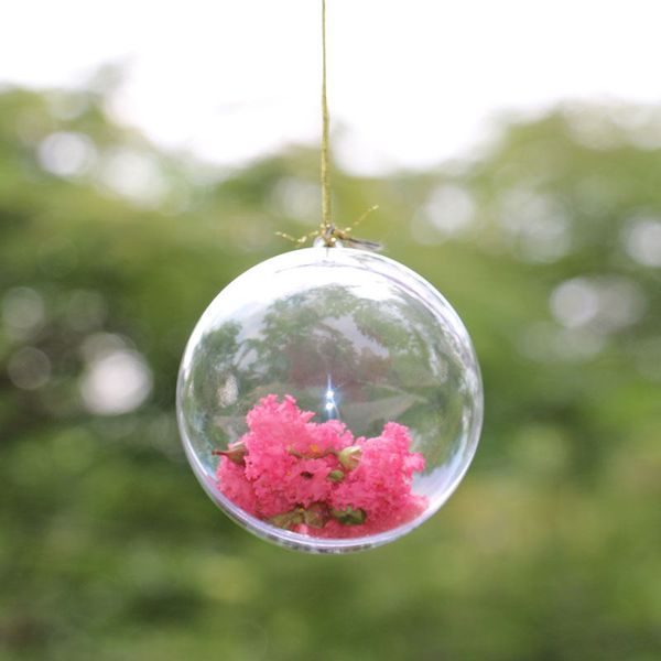 

10cm diameter transparent plastic ball christmas decoration ball candy box gift box