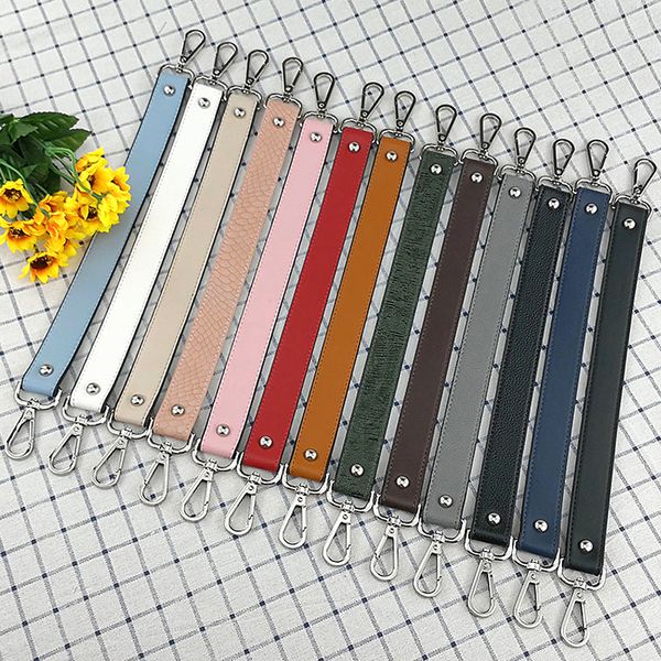 

fashion replacement serpentine straps colorful pu leather handbags straps handle short belt accessories for women bags 42cm, Black
