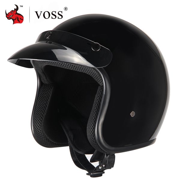 

voss motorcycle helmet vintage retro moto helmet 3/4 open face crash casco casque old scooter helmets motorbike