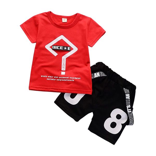 

children's clothing summer 2019 new boys casual two-piece baby fashion t-shirt pants two sets of tide
