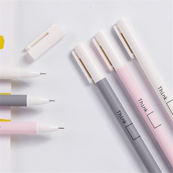 

3pcs kawaii fresh style gel pens 0.5mm black ink signature pens stationery kids gifts school office supplies
