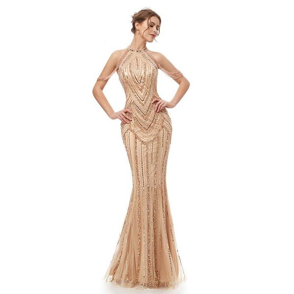 

luxury halter neck crystal beading vestidos de festa off the shoulder mermaid formal long evening dresses robe soiree prom gowns, White;black