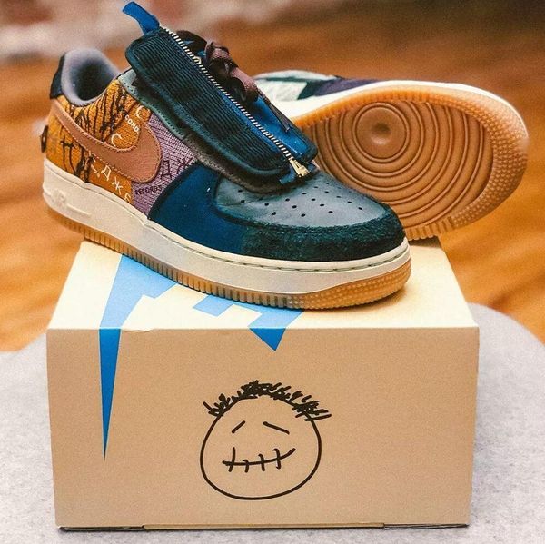 

designer brand travis scÃ²tt x nÃ­ke air forcÃ¨ force 1 af sail low multiple logos 3m reflective sneakers sports running shoes force 36-45