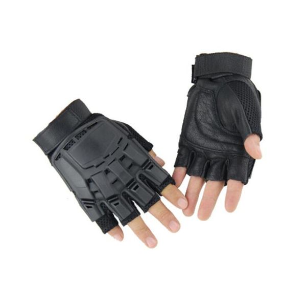 

outdoors tactical gloves camping climbing cycling hiking sports half finger gloves men women, Black