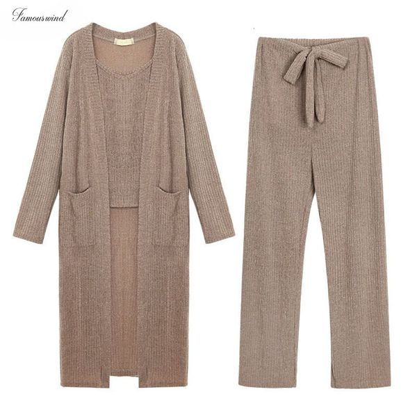 

2019 шт tracksuit женщины повседневная набор вязаная пуловеры топы брюки глубокий v шеи длинным рукавом толстовка женская наборы, White