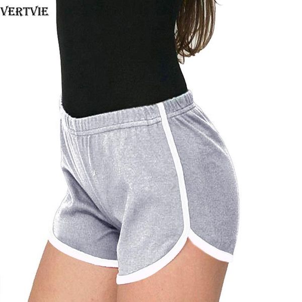 

vertvie women sport fitness yoga shorts side striped short pants ladies sport running exercise jogging shorts beach underpants, White;red