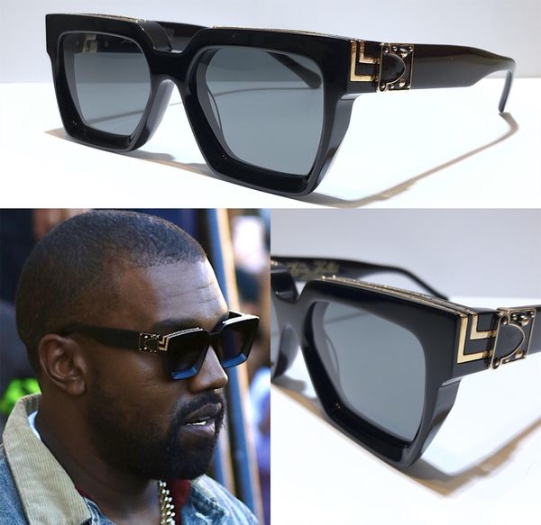 

new men designer sunglasses z1165w millionaire square frame vintage shiny gold summer uv400 lens 1165 style laser logo quality, White;black