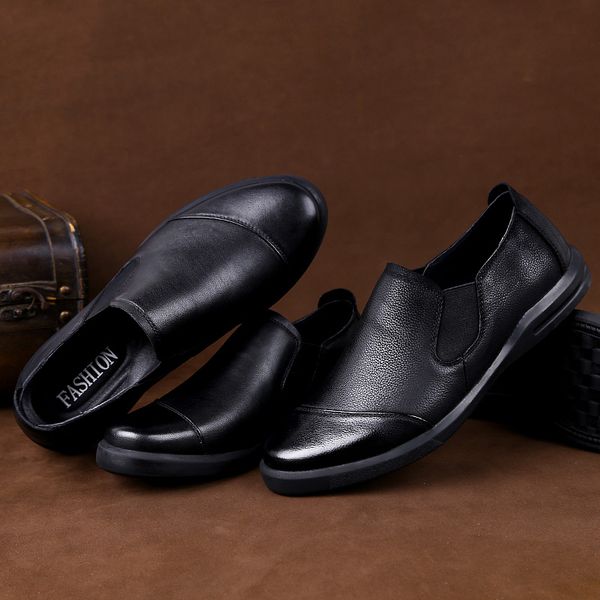 

men business formal wear hollow-out casual shoes men breathable lace up oxfords soft bottom soft genuine leather shoes cs08, Black