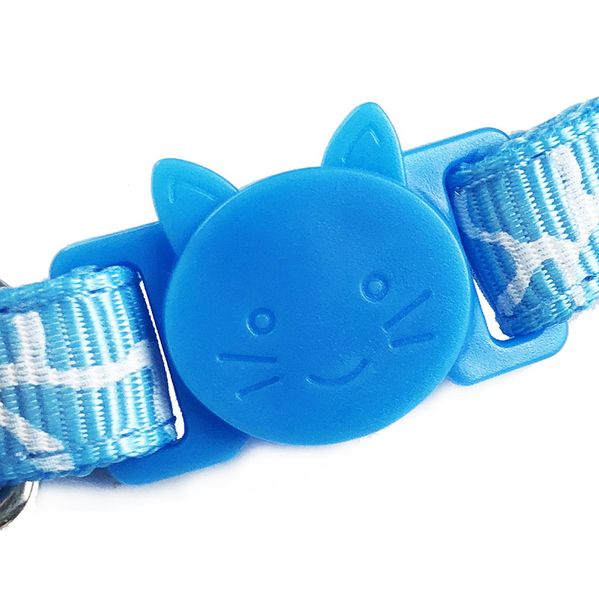 

cat bell collar fashion crack print breakaway nylon pet cat collar for small dogs puppy kitten blue black red pink green yellow