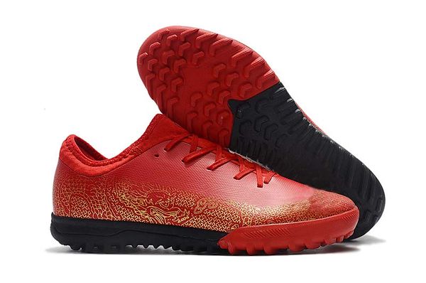 

2019 men knitted soccer shoes mercurial superflyx 6 elite ic / tf soccer shoes indoor / outdoor red low help football shoes