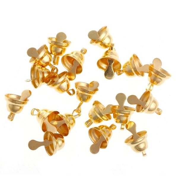 

20pcs/set jingle bells gold 11mm small iron loose beads for festival party metal christmas tree decorations diy craft accessorie