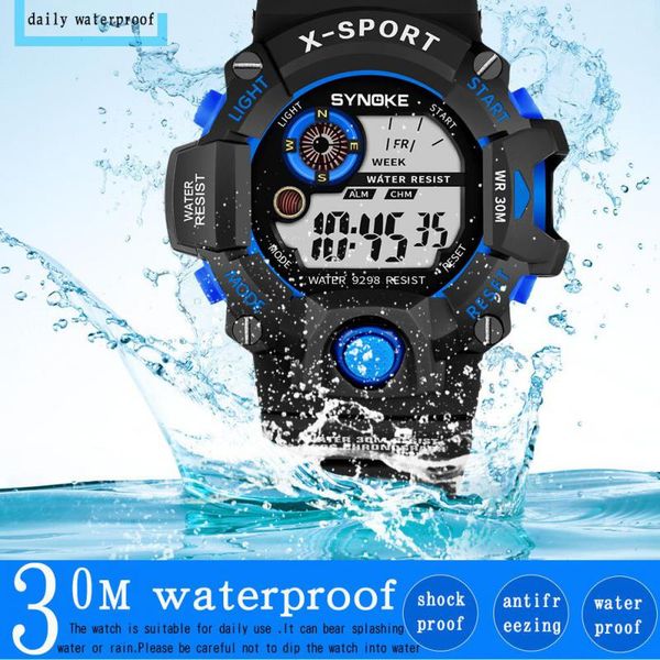 

men's multi function sports watch led digital dual movement outdoor waterproof analog electronic wristwatches, Slivery;brown