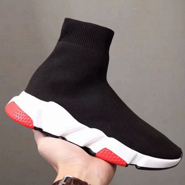 

new knitted flexible socks, boots, sports and leisure shoes paris fashion boots for men and women of freight, Black