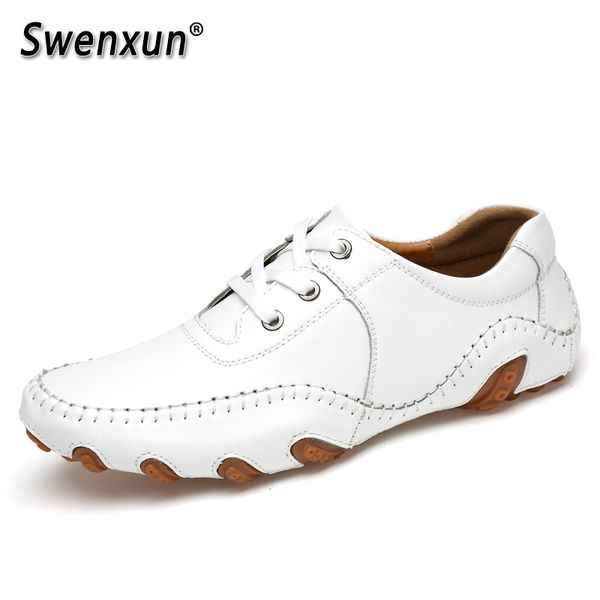 

fashsion genuine leather shoes men's casual shoes comfortable zapatillas men flats man leather genuine, Black