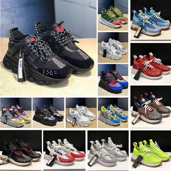 

new chain reaction luxury designer sneakers fashion mens chain-linked trainers couples lovers luxe casual shoes male female chaussures, White;red