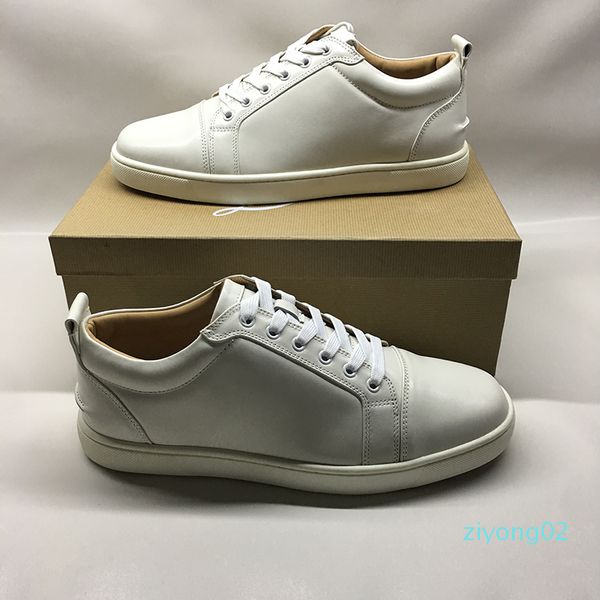 

designer shoes for man women red bottoms junior spikes flat sneakers genuine leather fashion paris dress shoes with box z02, Black
