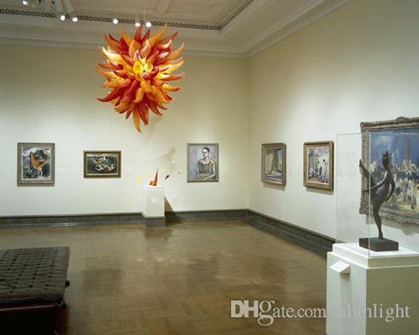 

внутреннее освещение 100% mouth выдувное стекло люстры свет ac 110v 240v современные хрустальные водить висячие стекла люстра для livingroom