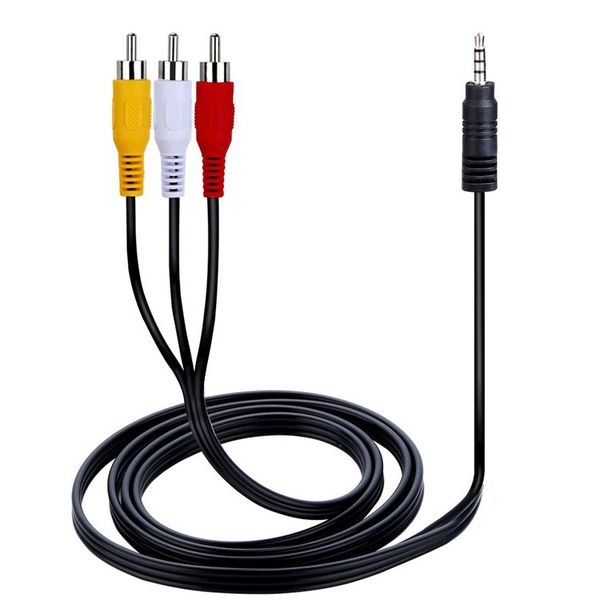 

3.5mm to 3 rca male plug to rca stereo audio video male aux cable 5ft cord