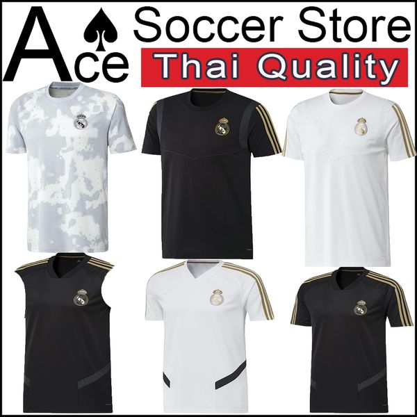 

Real madrid training wear 19 20 black white ve t ba ketball clothe hazard ergio ramo modric benzema t hirt kroo football hirt a en io