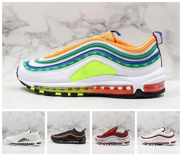 

men athletic low max97 og breathable men running shoes fashion silver gold sneakers man sports trainers, Black