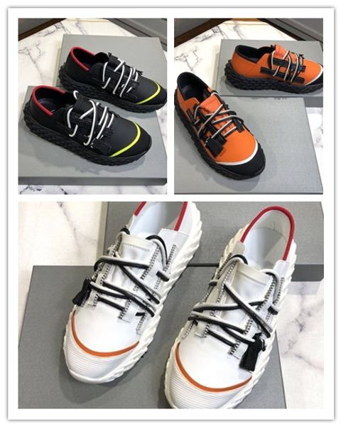 

Luxury piny ole ca ual hoe men de igner urchin neaker double zip lace up woven fa hion neaker mixed color with box