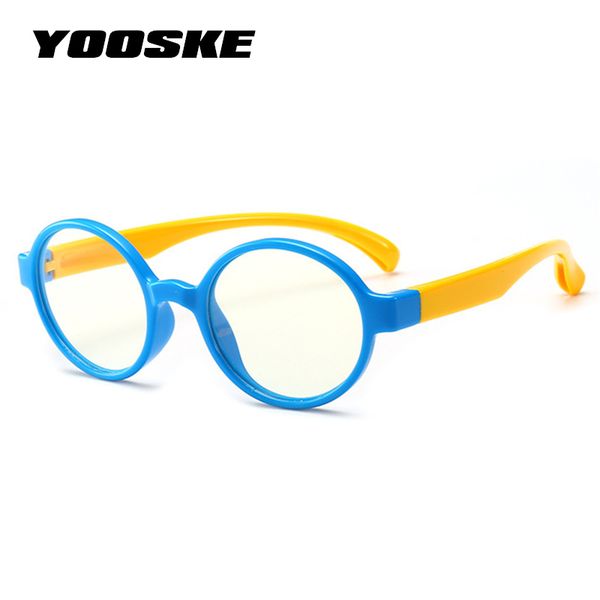 

yooske kids anti blue light glasses frame children tr90 silicone optical glasses boy girl flexible round eyeglasses protective, White;black