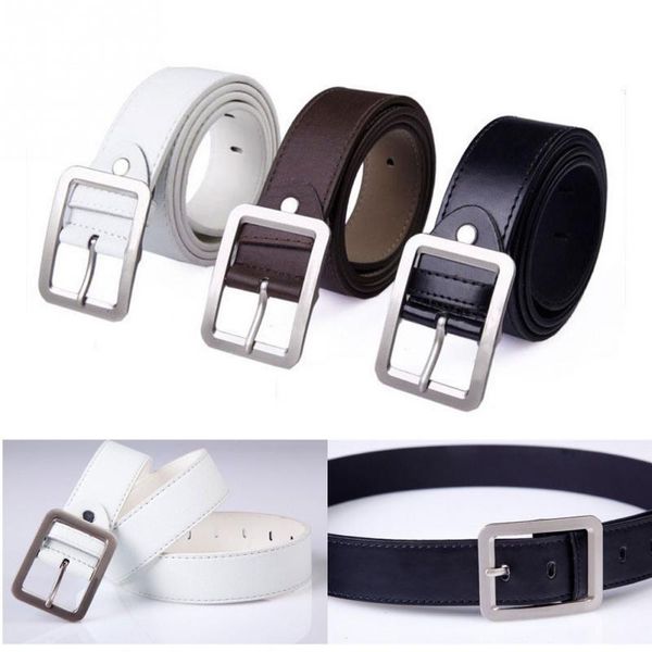 

men artifical leather belt men belt fashion luxury strap male wait band waistband retro buckle black white brown #5, Black;brown