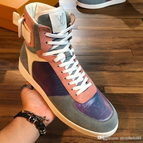 

framed men's casual shoes designer luxury party shoes red bottom sports training shoes flat men's high-lace fashion gift birthday, Black