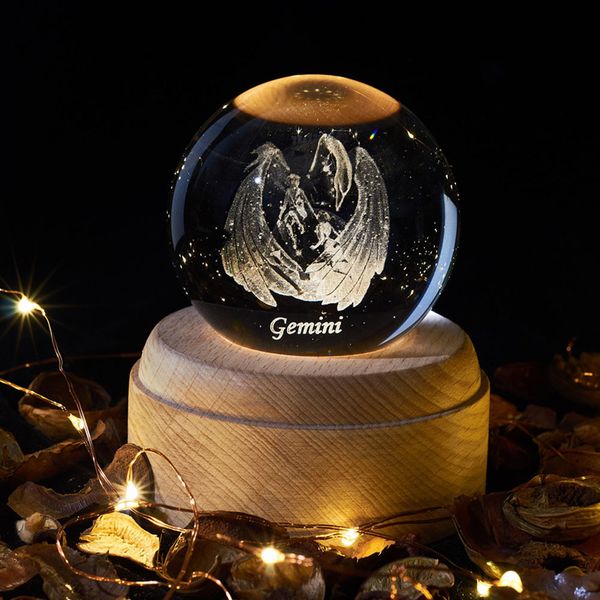 

gemini magic ball lamp 3d crystal led night light desk lamp bedroom home office desk decoration 12 constellation ing