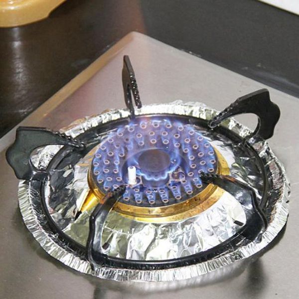 

10 pieces kitchen gas stove aluminum foil paper gas stove tin foil high temperature cleaning pad greaseproof paper