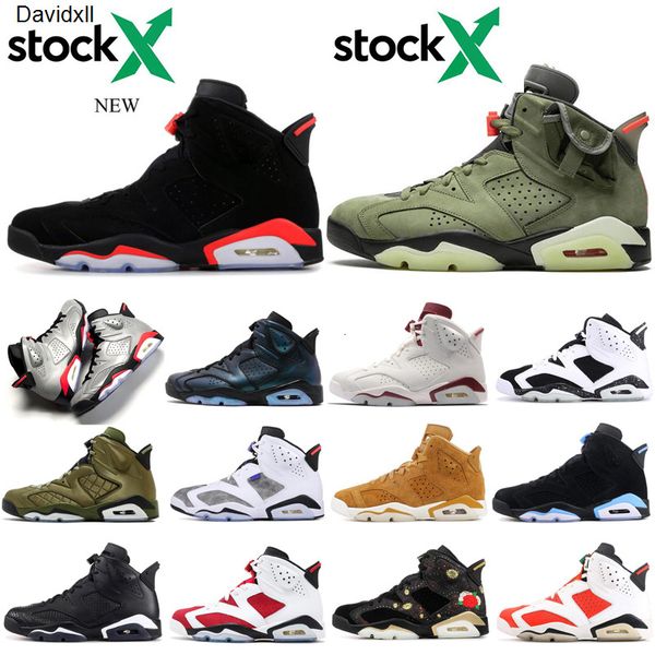 

new travis scotts x 6 6s men basketball shoes medium olive tinker black infrared cactus jack sport mens sneaker 7-13
