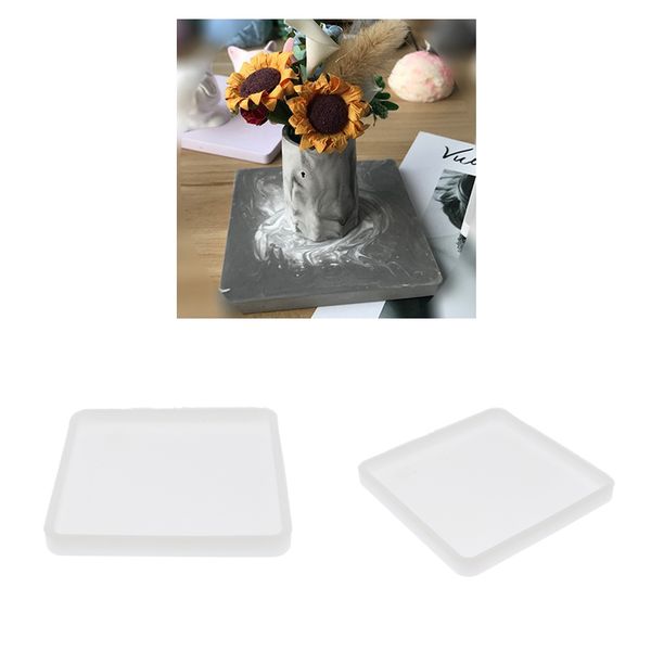 

2x 4\"x4\" diy square silicone coaster epoxy casting mould molds for resin