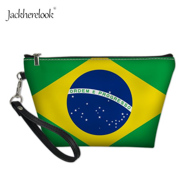 

jackherelook brazil/russia national flag cosmetic bag women toiletry pouch bag travel clutch mini coin/money/makeup