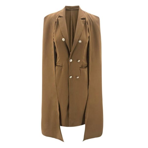 

autumn elegant coat women fashion button pocket lapel cloaks capes female long sleeve loose breathable outwear s, Black